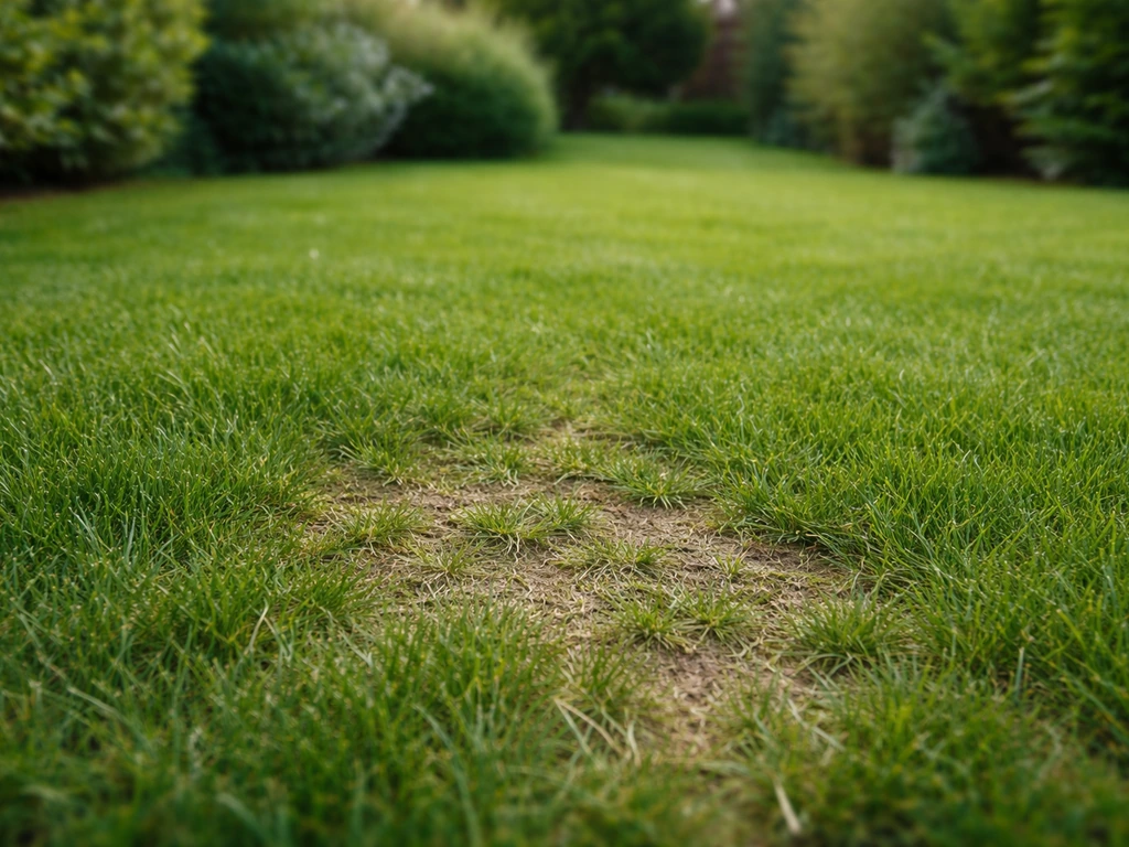 Ras de l’herbe : pelouse verte avec une zone moins dense, évoquant le frisson sur le gazon.